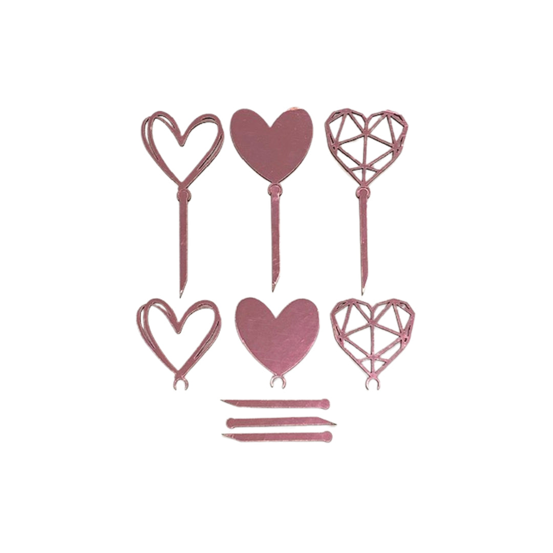 Topper Mini Corazones x6und