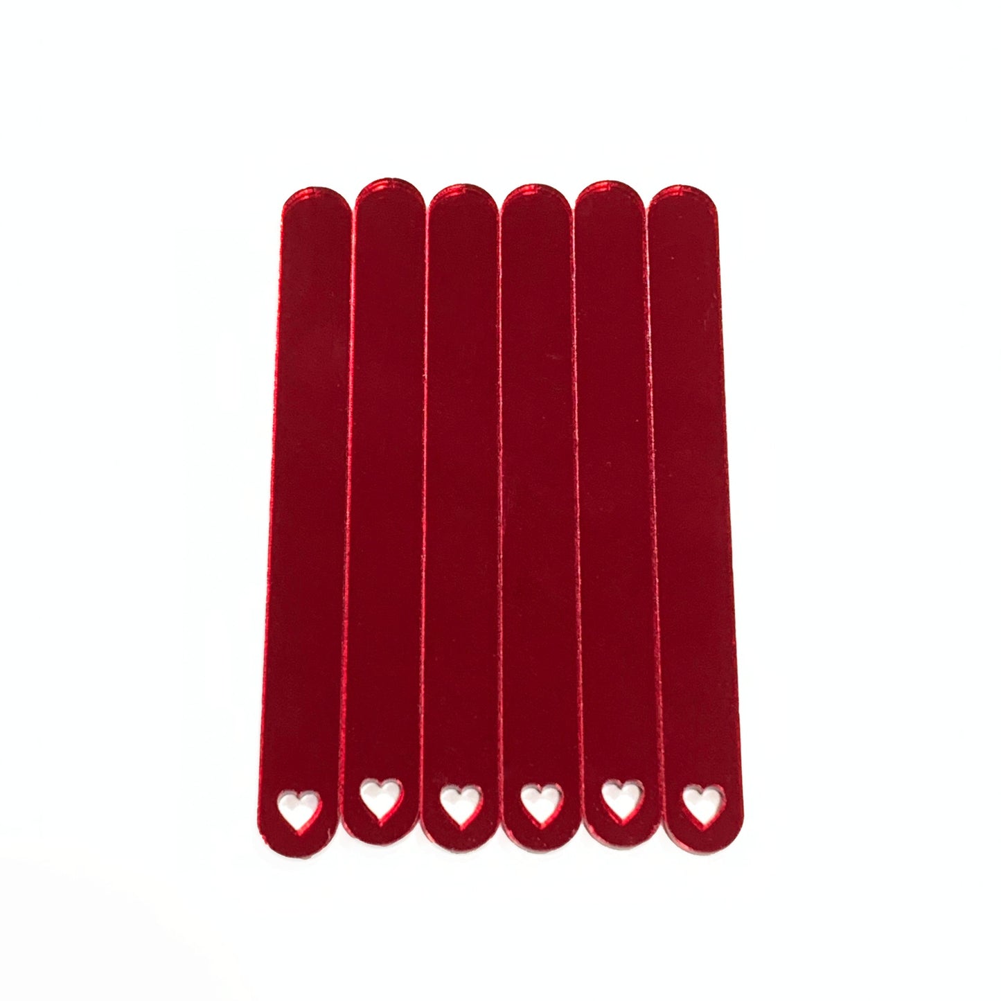 Palos de Paleta en Acrílico Corazón 9cm x6und