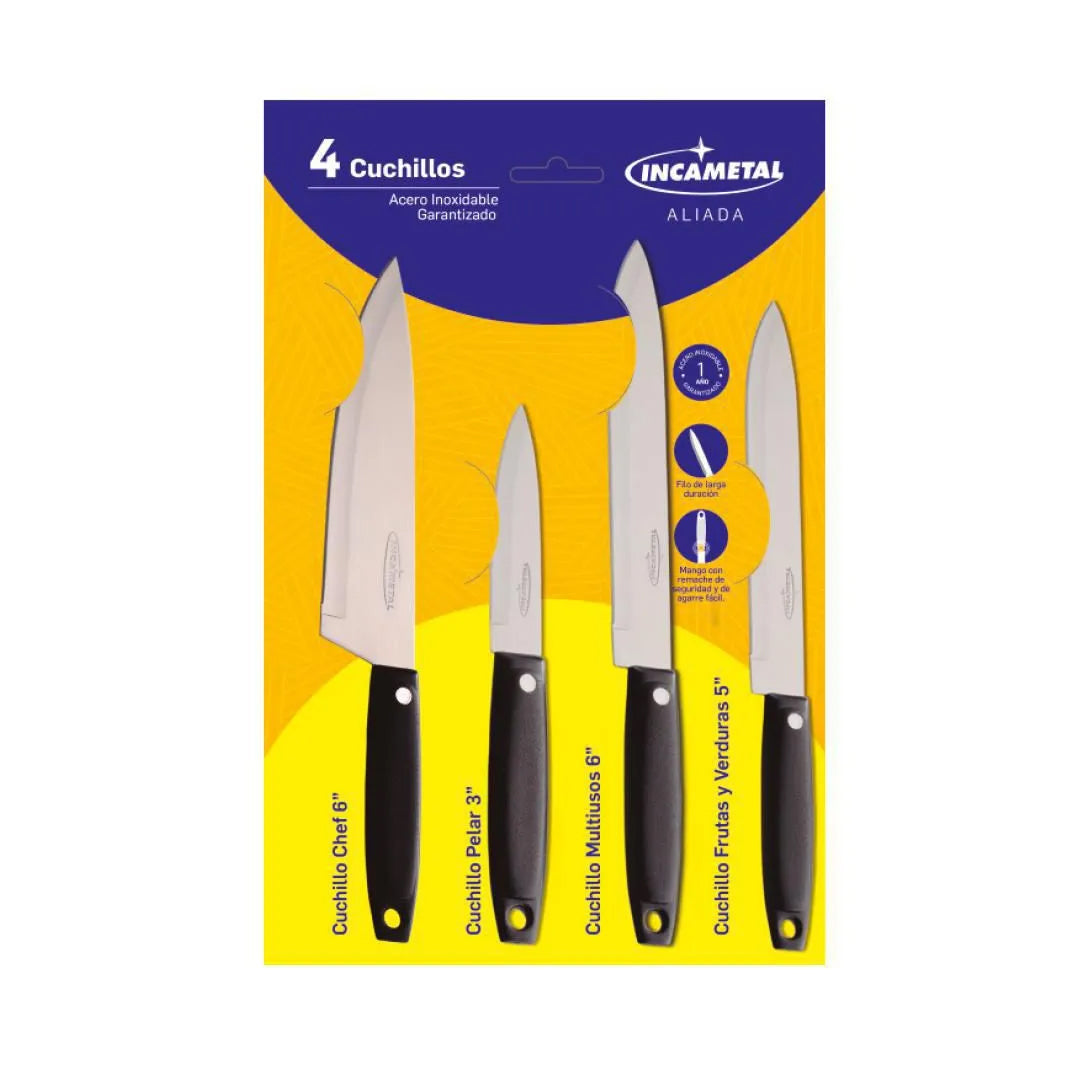 Set x4 Cuchillos Incametal