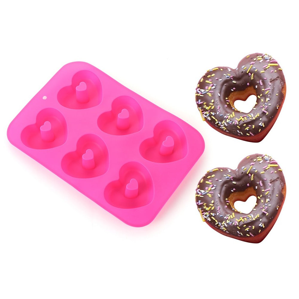 Molde Silicona Donas Corazón x6cav