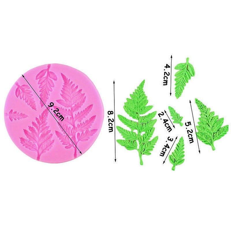 Molde Silicona Hojas Helechos x5cav