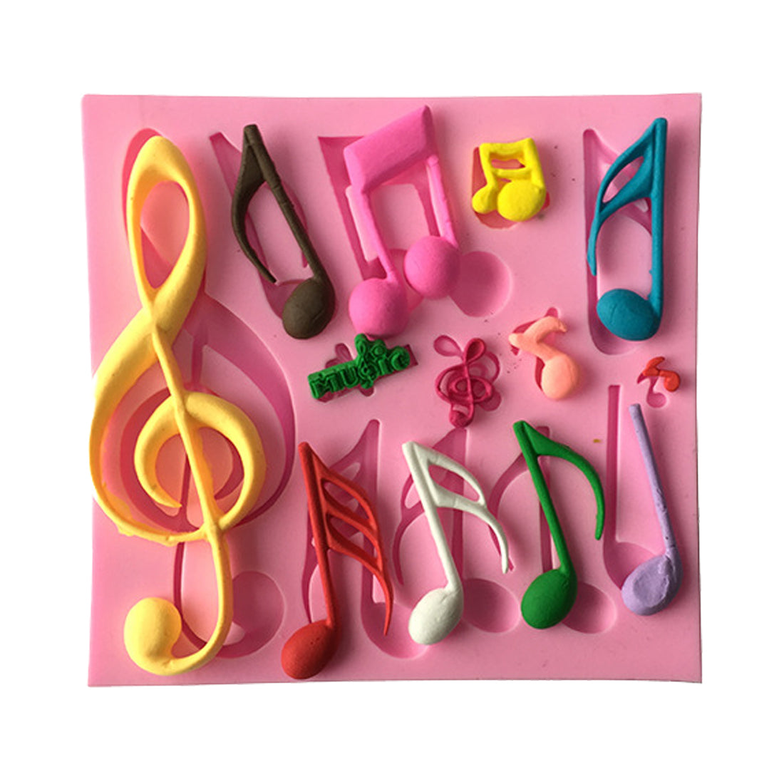 Molde Silicona Notas Musicales x 13 cav