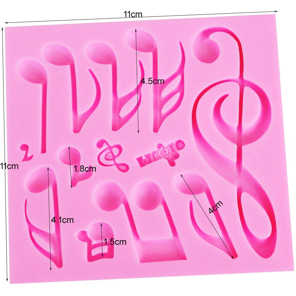 Molde Silicona Notas Musicales x 13 cav