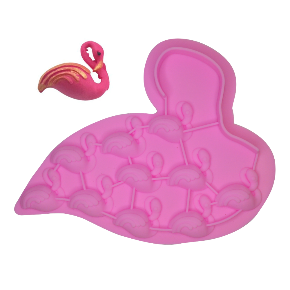 Molde Silicona Flamingos x10 cav