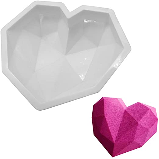 Molde Silicona Corazón Geométrico