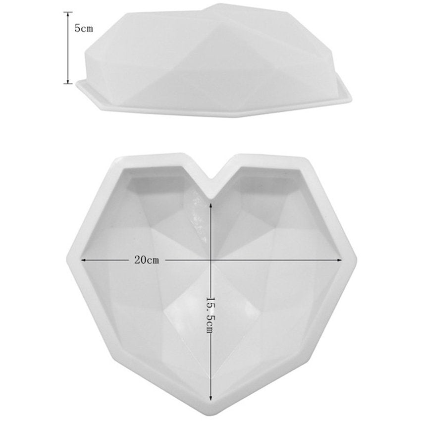 Molde Silicona Corazón Geométrico