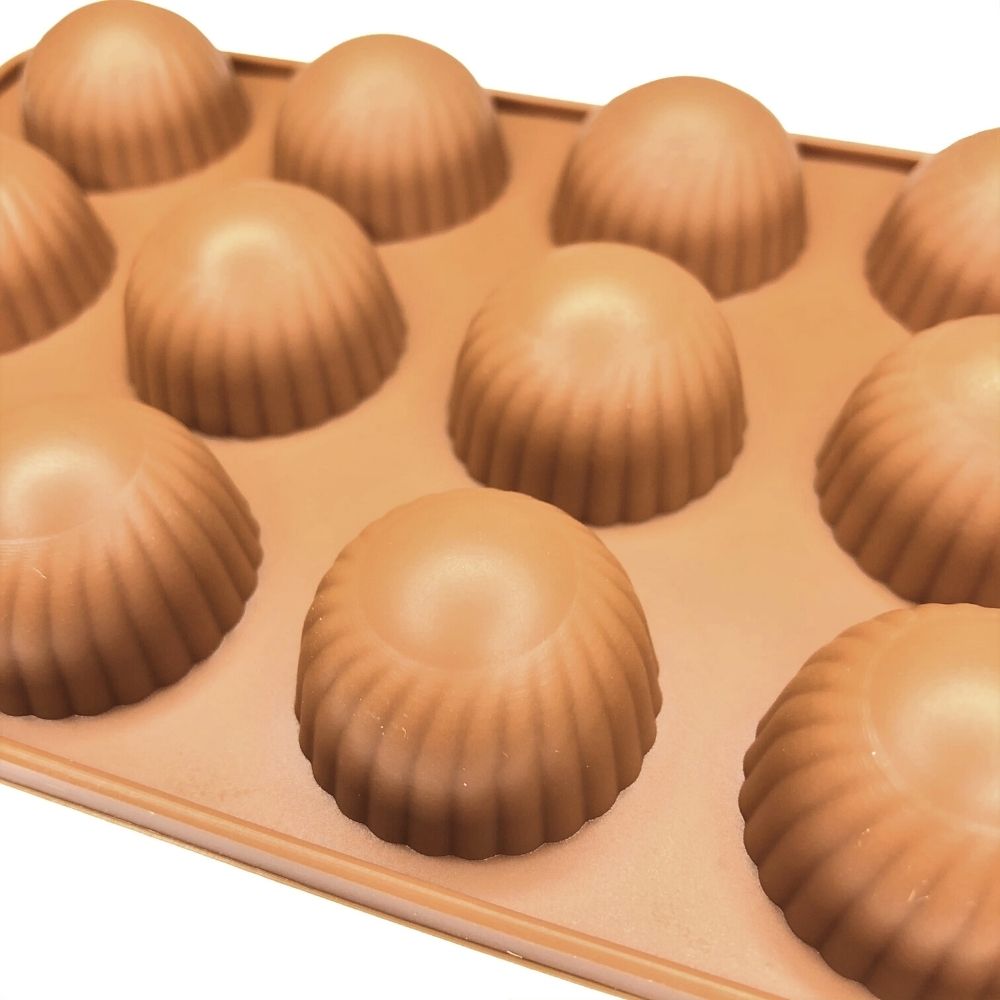 Molde Silicona para Bombones Semi Esfera Rizado