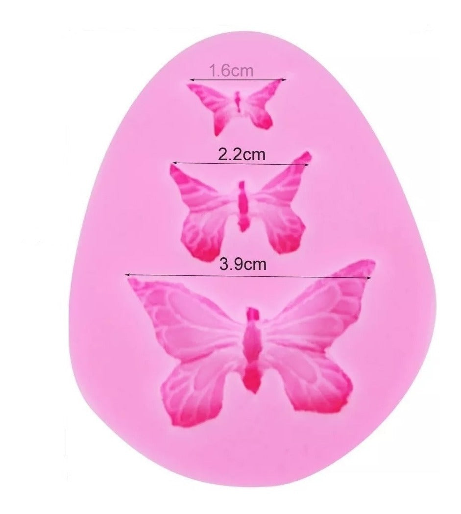 Molde Silicona Mariposas x 3 cav