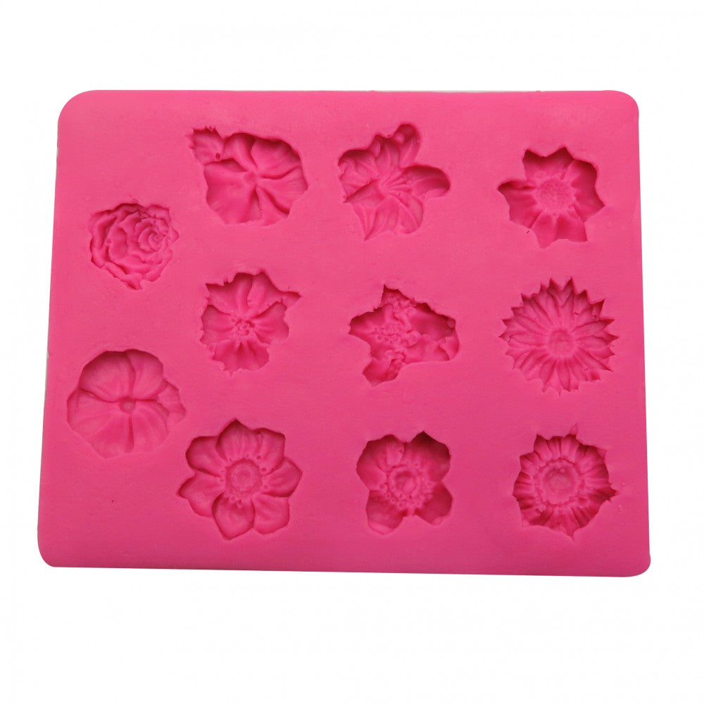 Molde Silicona Florecitas x11cav