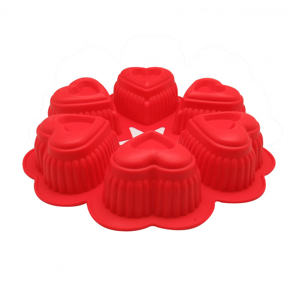Molde Silicona Mini Torta Corazón x6cav