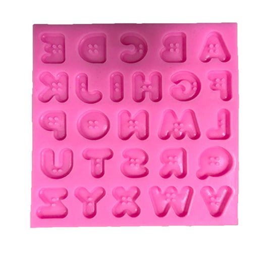 Molde Silicona Abecedario Botones