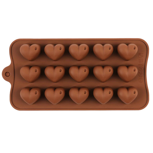 Molde Silicona Choco Corazones x15cav