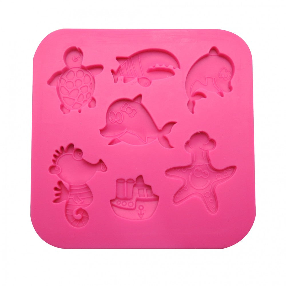 Molde Silicona Animalitos de Mar x7cav