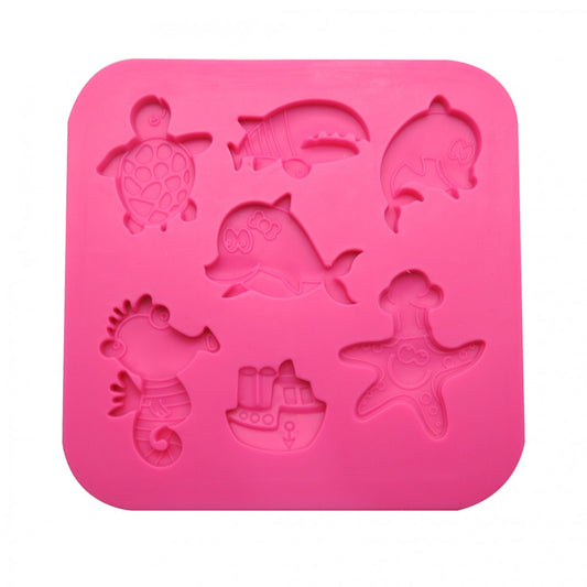 Molde Silicona Animalitos de Mar x7cav
