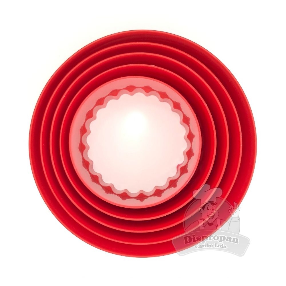 Set Cortadores Redondos Liso/ Ondulado x5 und