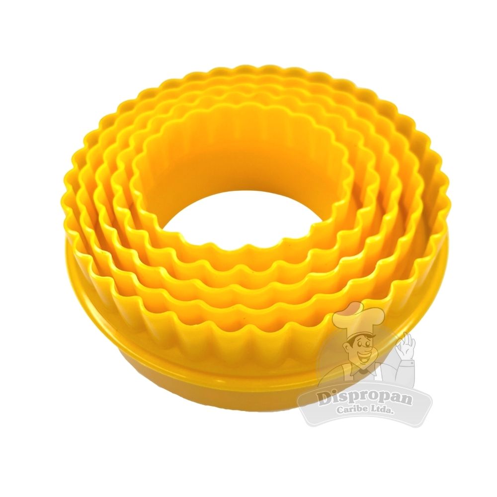 Set Cortadores Redondos Liso/ Ondulado x5 und