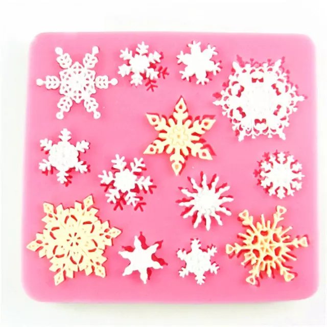 Molde Silicona Copos de Nieve x13 cav