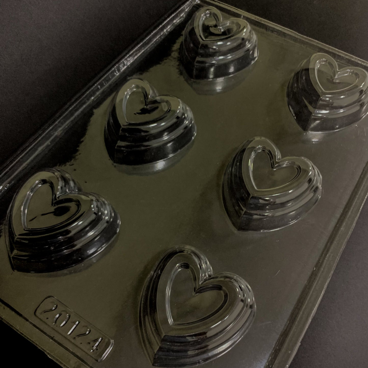Molde de Acetato Corazones Profundos x6cav