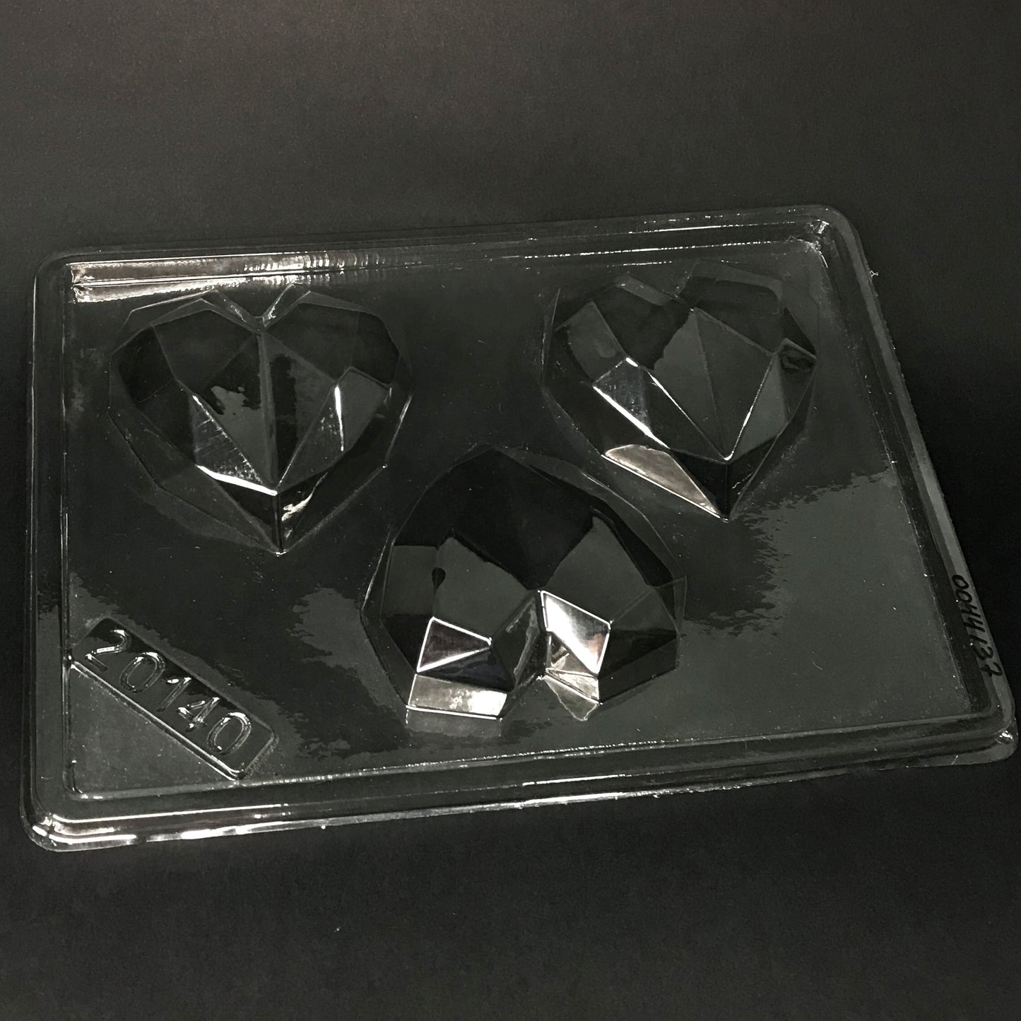 Molde de Acetato Corazón Facetado Mediano x3cav