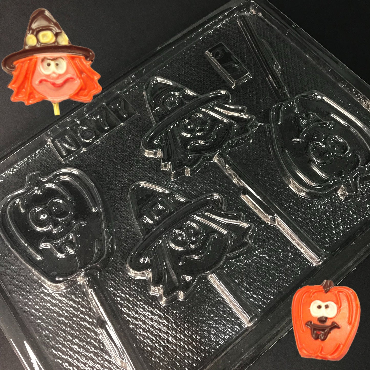 Molde de Acetato Calabaza con Bruja