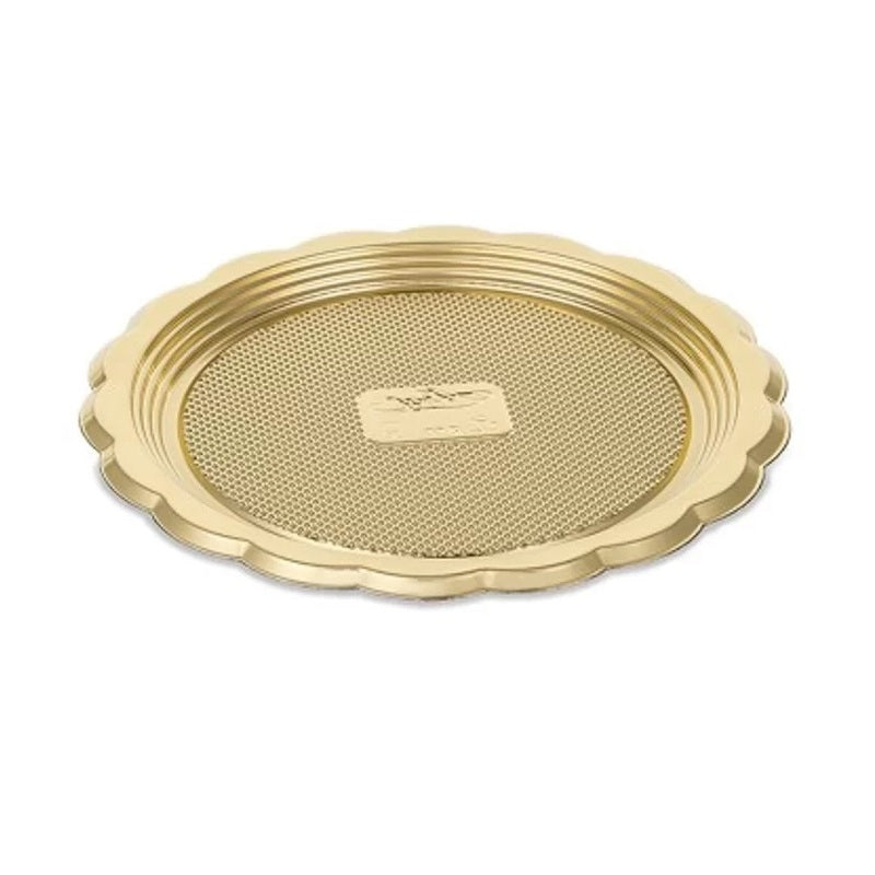 Plato Dorado Borde Flor 18cm x1und