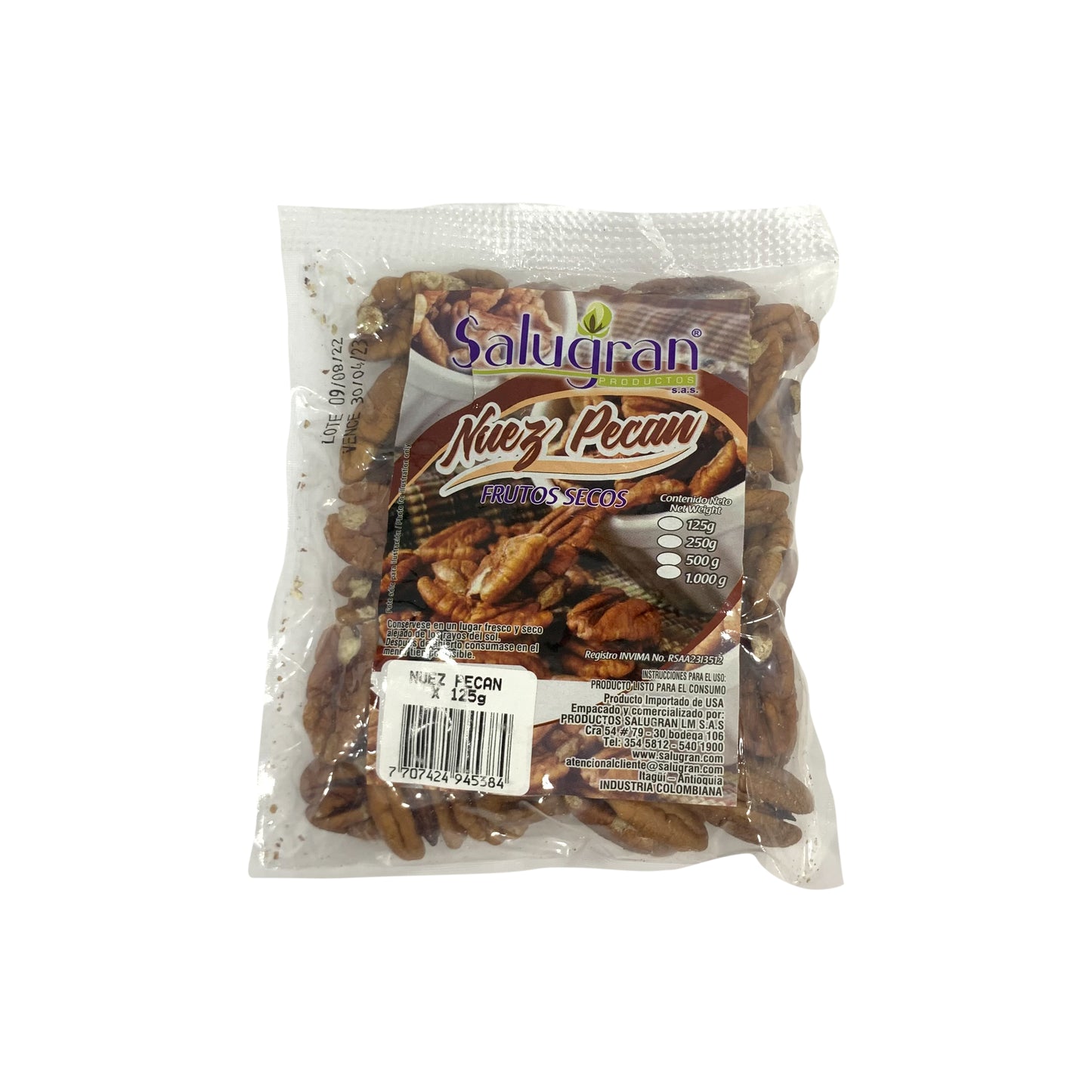 Nuez Pecan Salugran x125gr