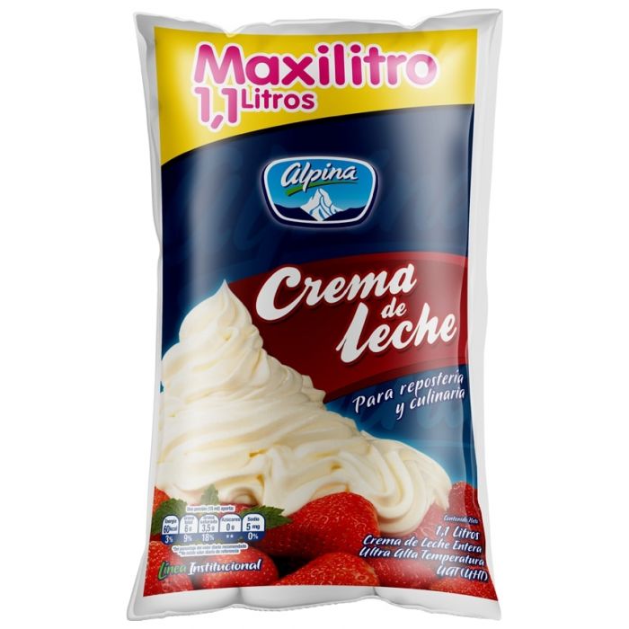 Crema De Leche Alpina Bolsa X1.100ml