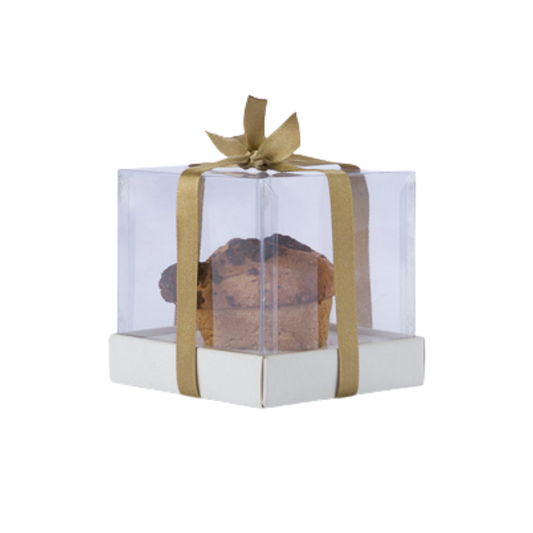 Caja Traslúcida Base Color Crudo  (10x10x10cm)