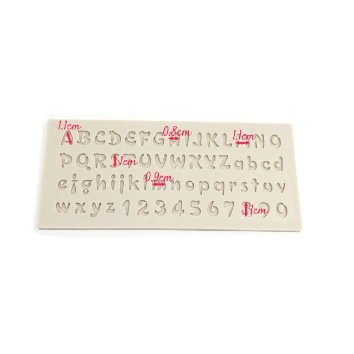 Molde Silicona Plantilla Alfabeto y Números