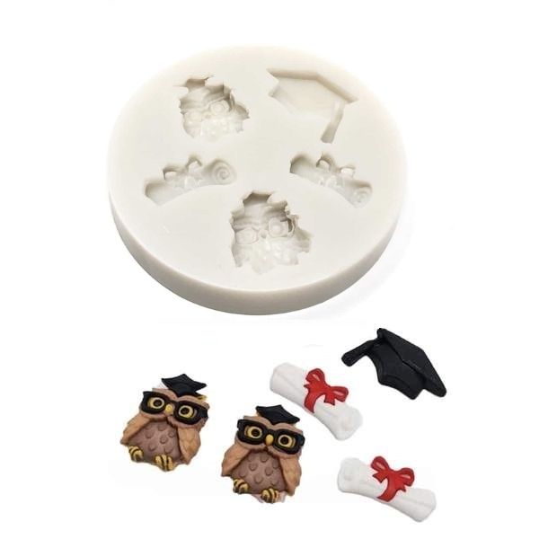Molde Silicona Búhos de Graduación x5cav