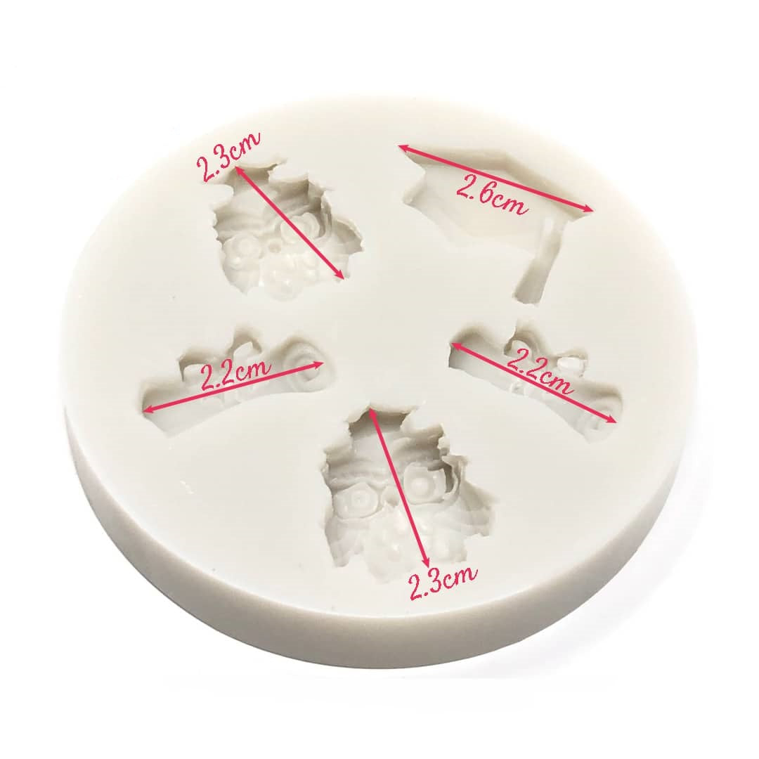 Molde Silicona Búhos de Graduación x5cav