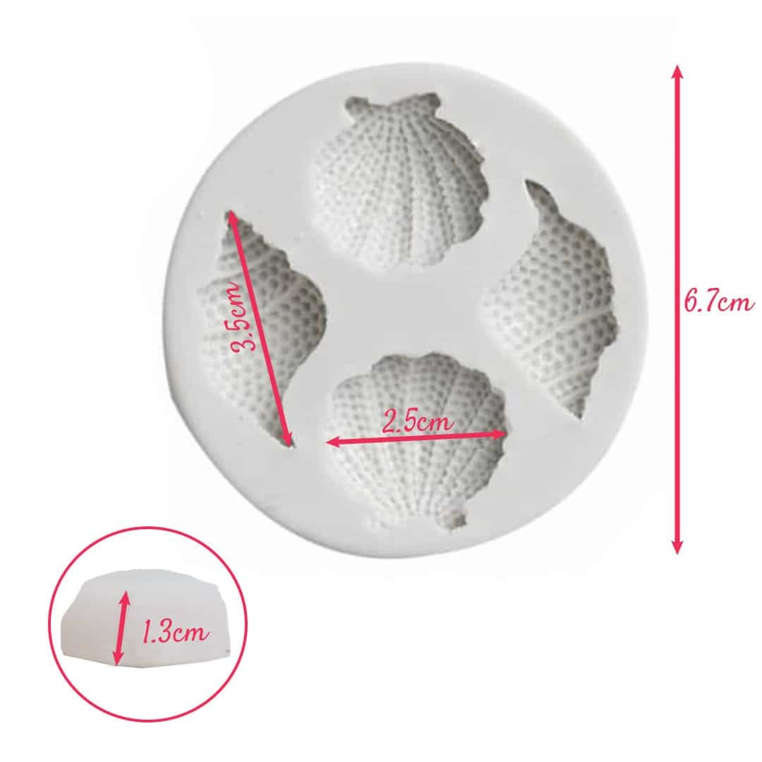Molde Silicona Conchas y Caracoles x4Cav