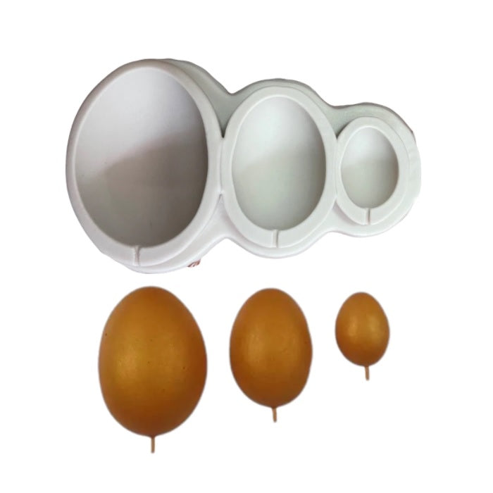 Molde Silicona Huevos de Pascua Lisos x3cav