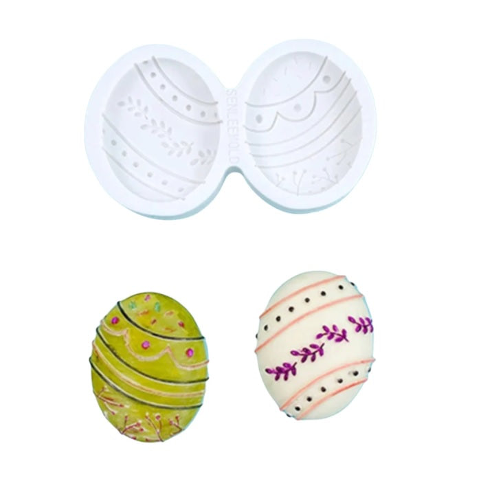 Molde Silicona Huevos de Pascua Decorados x2cav