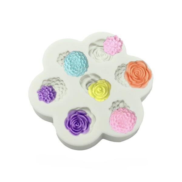 Molde Silicona Flores Mini x7cav