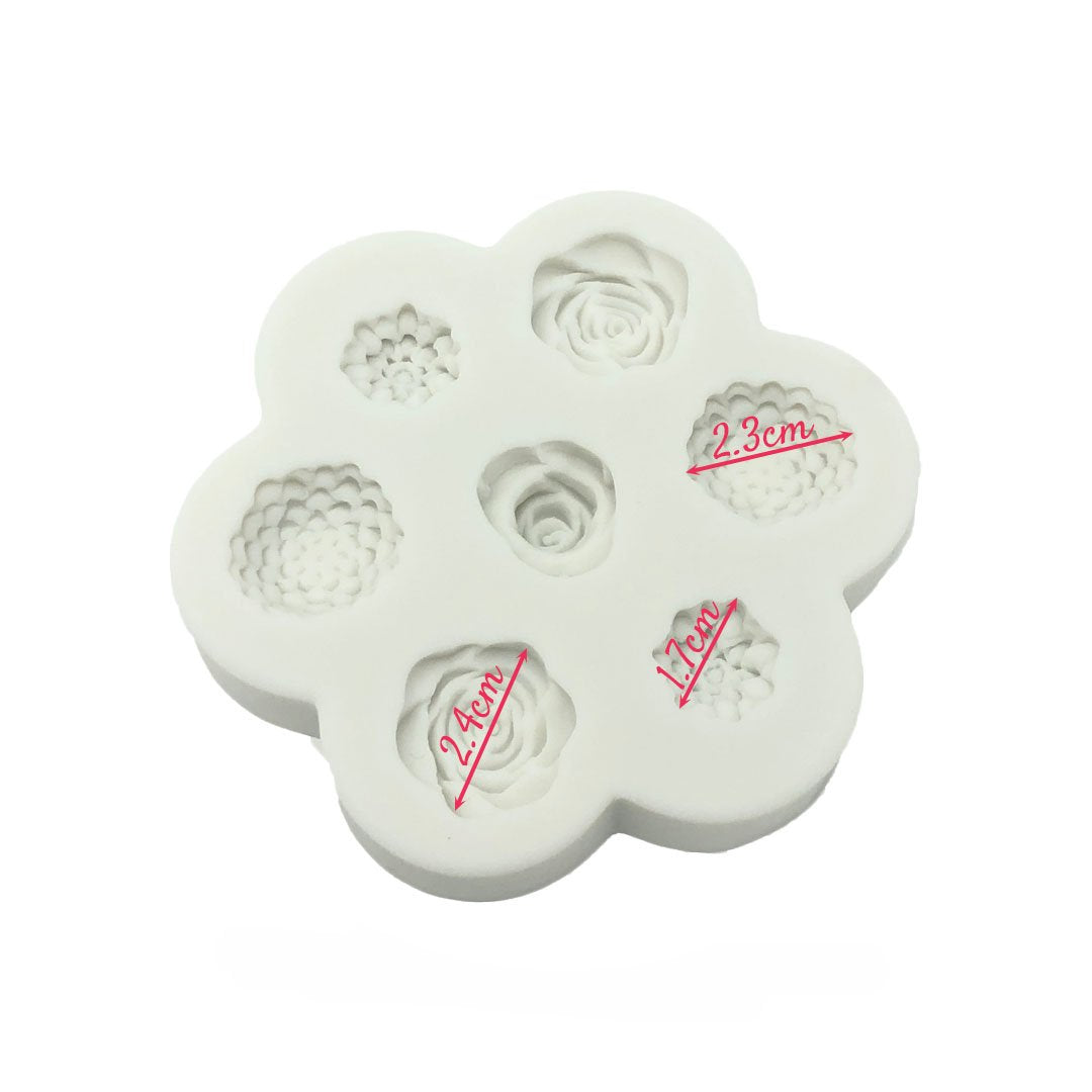 Molde Silicona Flores Mini x7cav