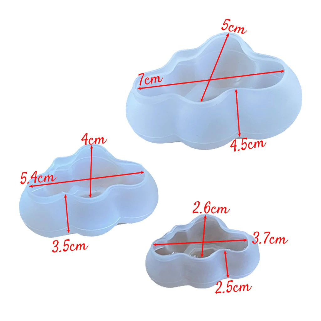 Molde Silicona Nubes x3und