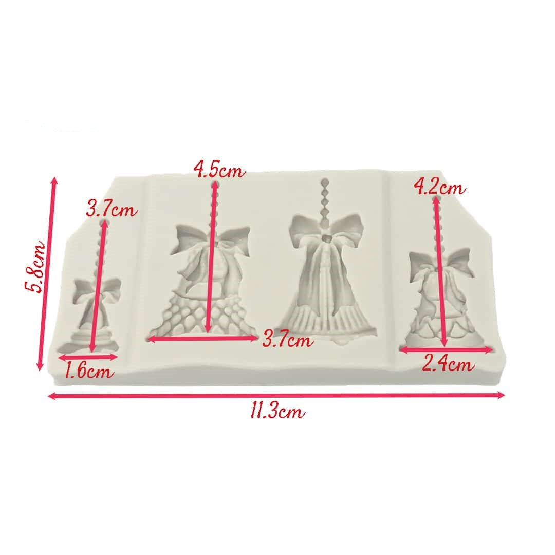 Molde Silicona Campanas de Navidad