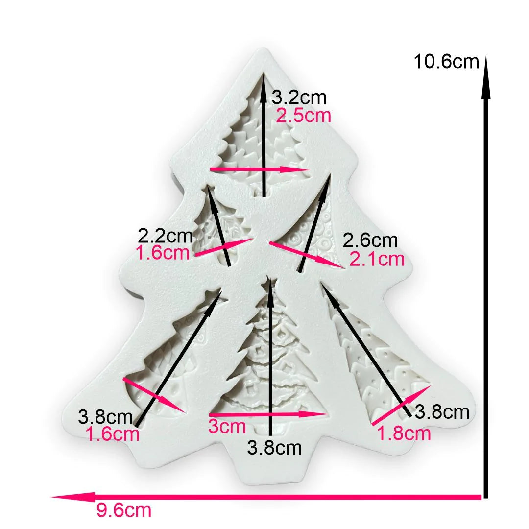 Molde Silicona Pinos de Navidad