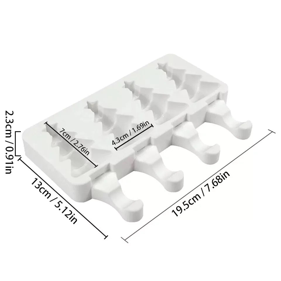 Molde Silicona Paleta Árbol de Navidad