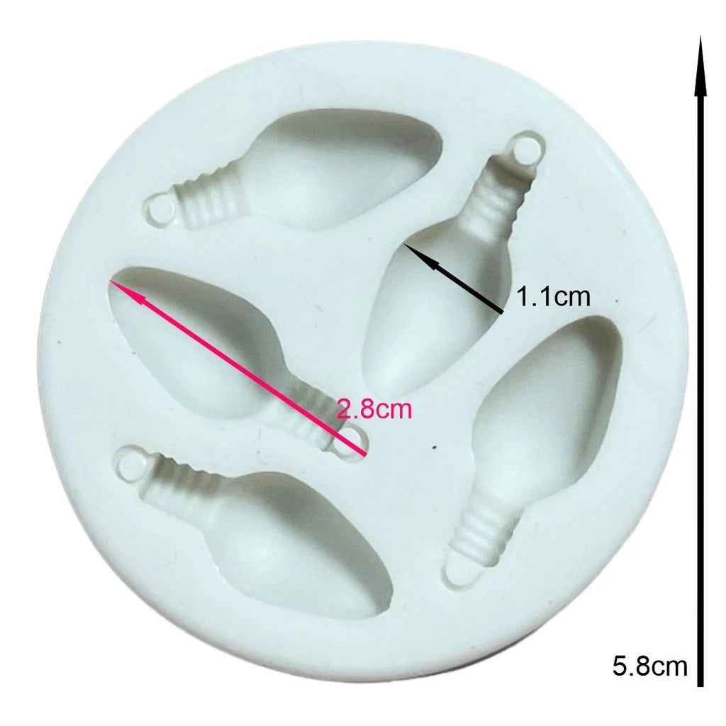 Molde Silicona Bombillos de Navidad x5cav