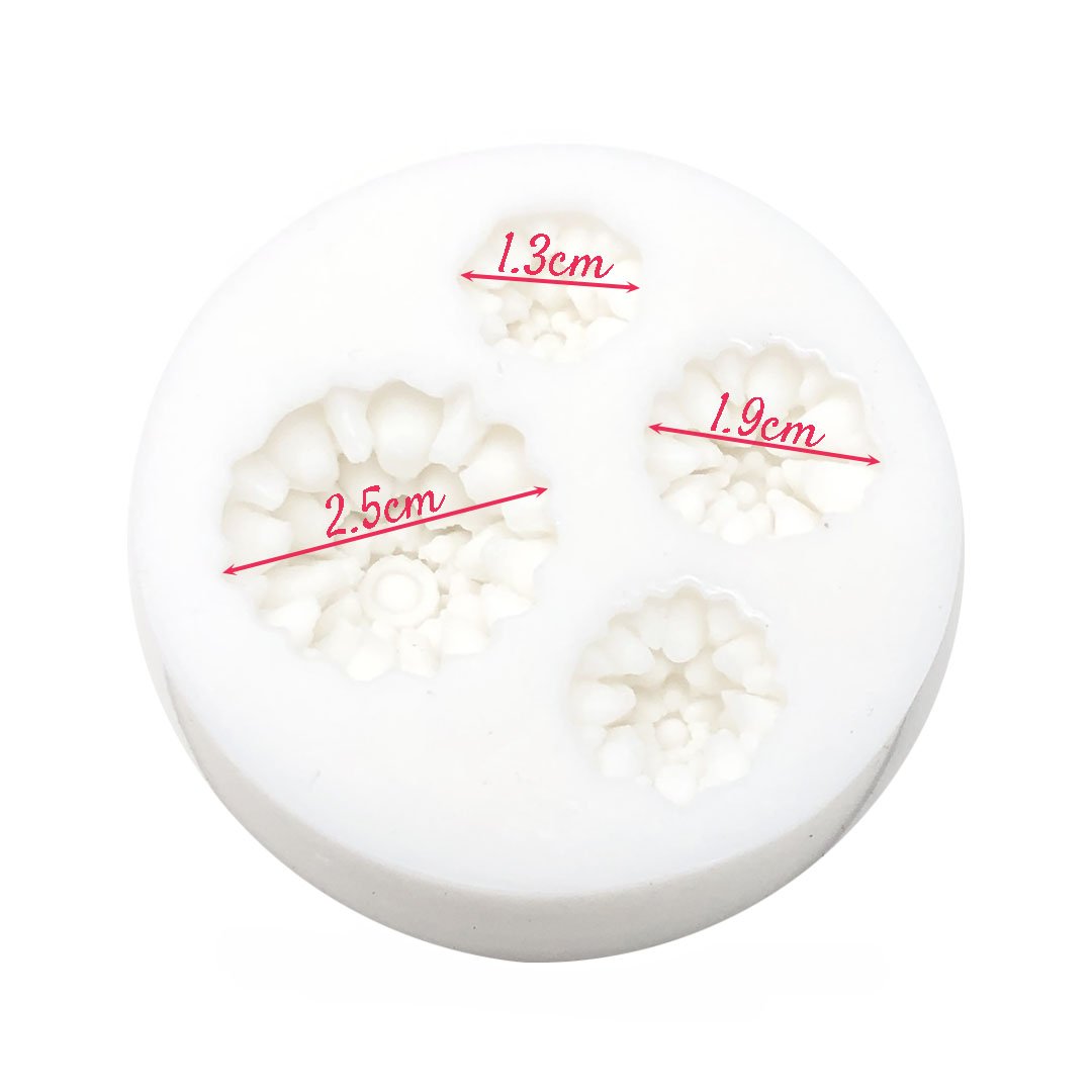 Molde Silicona Flor Ruffle x4cav