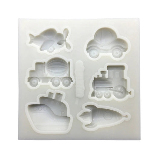 Molde Silicona Medios de Transporte x6cav