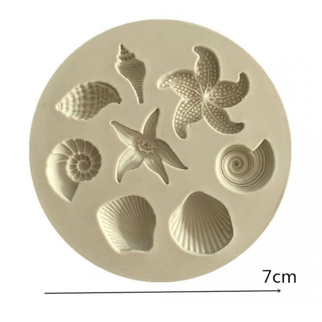 Molde Silicona Conchas de Mar x8cav