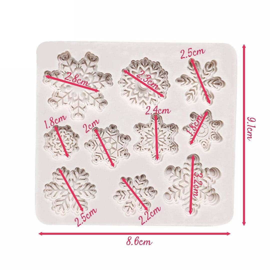 Molde Silicona Copos de Nieve x10 cav