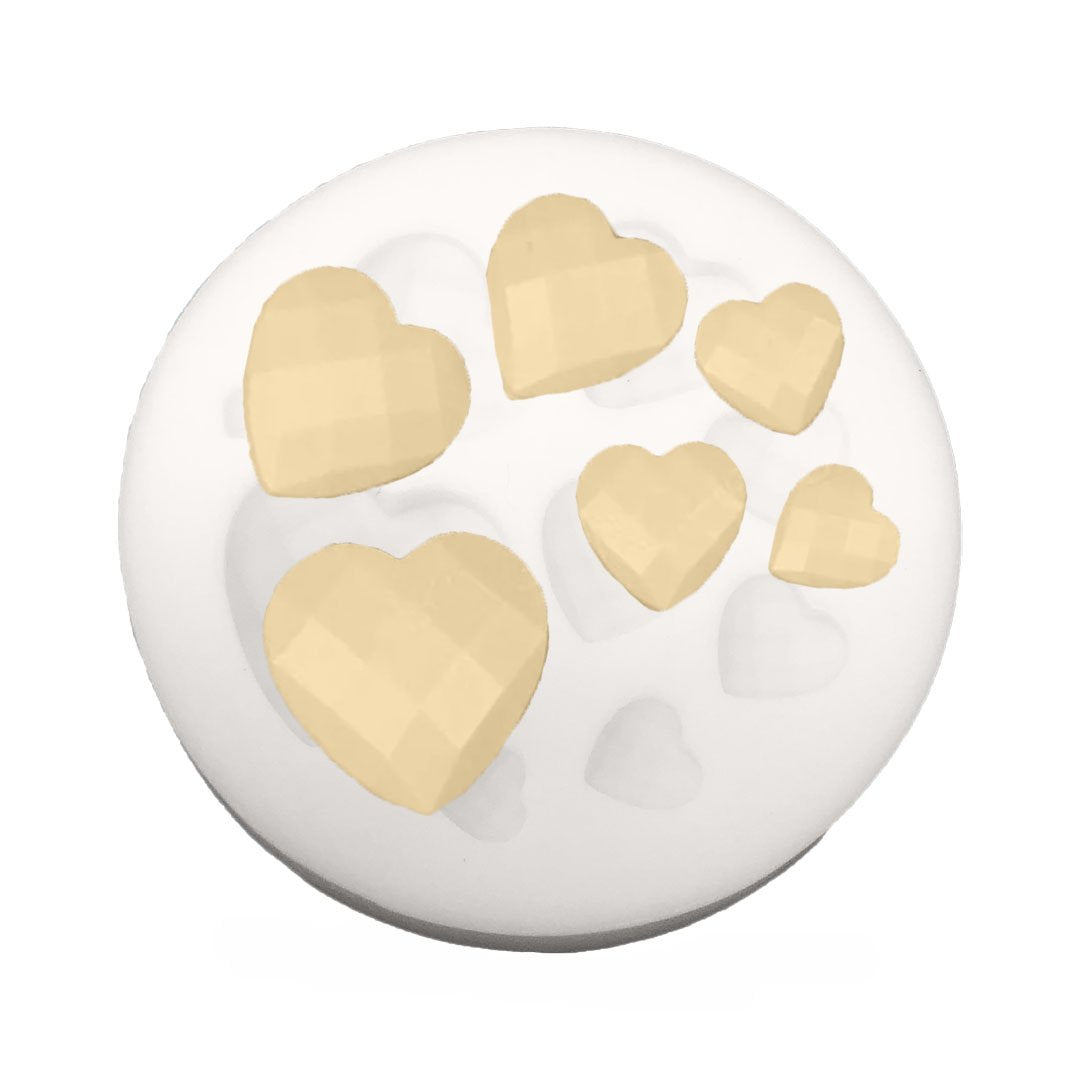 Molde Silicona Corazones Mini Diamante x9cav