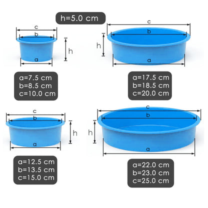 Set Molde Silicona Redondo Ponqué x4und