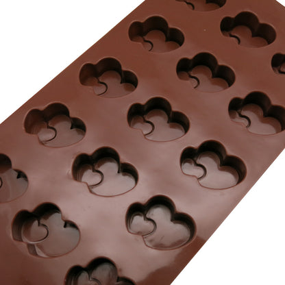 Molde Silicona Corazón Doble x15cav