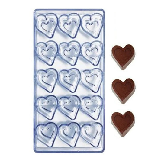 Molde Policarbonato Corazón Doble x15cav