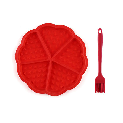 Molde Silicona Waffles Corazón + Brocha